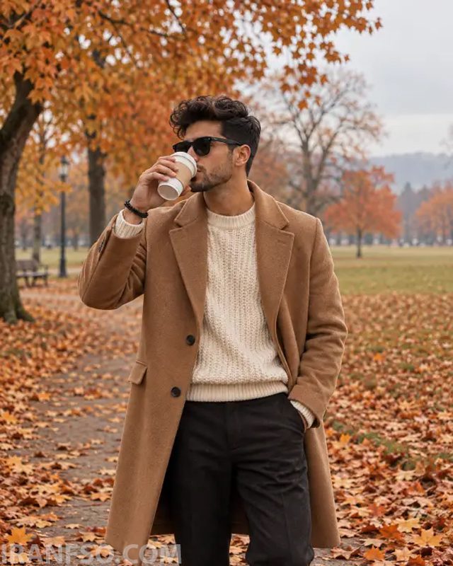 پرامپت دهم؛ قدم زدن پاییزی با قهوه و پالتوی شتری