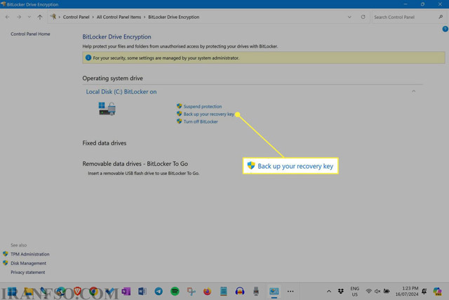 چگونه کلید بازیابی BitLocker را ذخیره کنیم؟