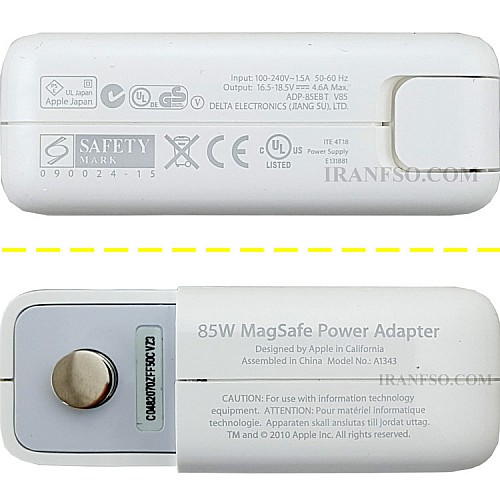 آداپتور لپ تاپ اپل Magsafe1 85W Gimo Plus بدون پک به همراه کابل
