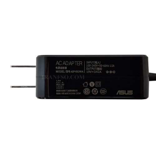 آداپتور لپ تاپ ایسوس 19V 3.42A مربعی زنبوکی سرفیش بزرگ 4*1.35mm