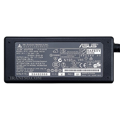 آداپتور لپ تاپ ایسوس 19V 3.42A زنبوکی سرفیش بزرگ