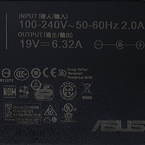 آداپتور لپ تاپ ایسوس Slim 19V 6.32A زنبوکی سوزن دار-اورجینال