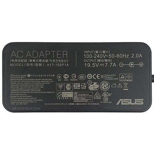 آداپتور لپ تاپ ایسوس 19.5V 7.7A Slim سرنرمال-اورجینال