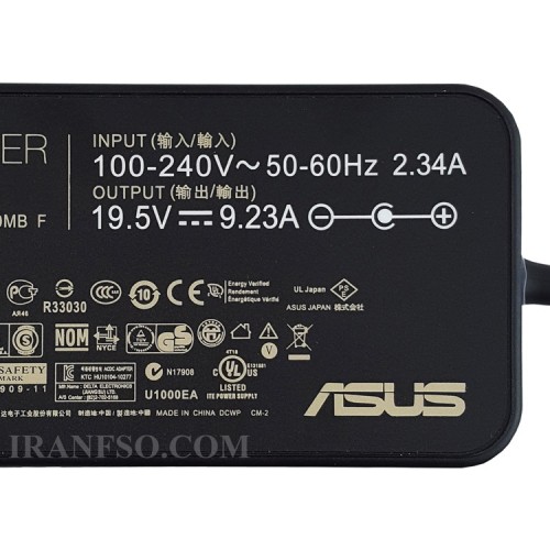 آداپتور لپ تاپ ایسوس 19.5V 9.23A Slim Gimo Plus سوزن دار