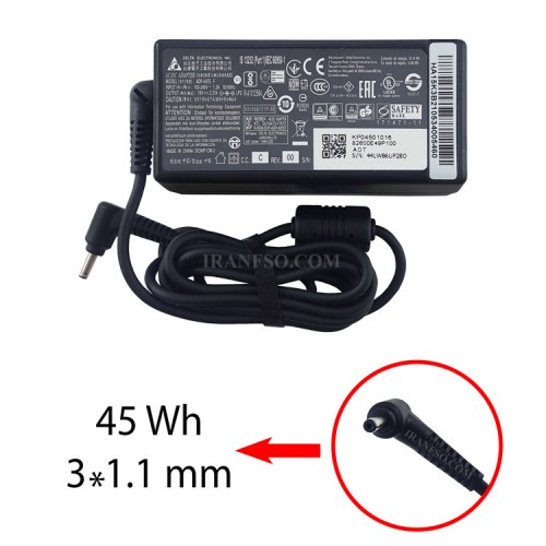 آداپتور لپ تاپ ایسوس 19V 2.37A Gimo Plus مستطیلی زنبوکی سرریز-کابل سه تایی 3x1.1mm