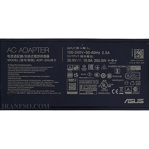 آداپتور لپ تاپ ایسوس 20V 10A سوزندار 3.7mmx6.0mm