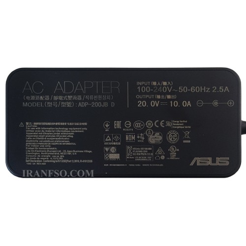 آداپتور لپ تاپ ایسوس 20V 10A سوزندار 3.7mmx6.0mm