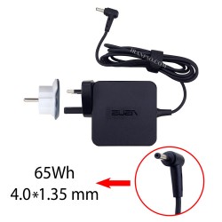آداپتور لپ تاپ ایسوس 19V 3.42A مربعی زنبوکی سرفیش بزرگ 4*1.35mm به همراه تبدیل