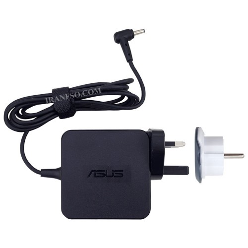 آداپتور لپ تاپ ایسوس 19V 3.42A مربعی زنبوکی سرفیش بزرگ 4*1.35mm به همراه تبدیل