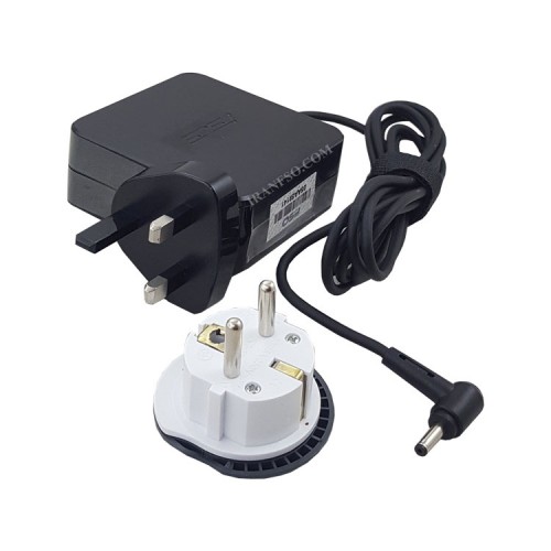 آداپتور لپ تاپ ایسوس 19V 3.42A مربعی زنبوکی سرفیش بزرگ 4*1.35mm به همراه تبدیل