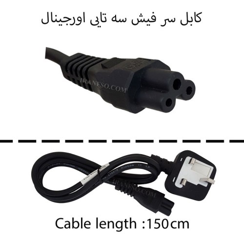 کابل برق آداپتور لپ تاپ سر فیش سه تایی اورجینال