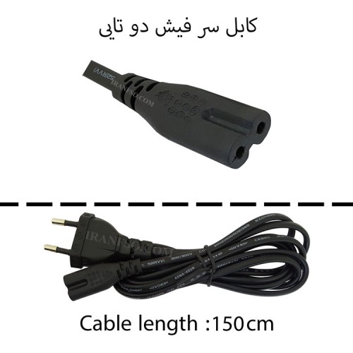 کابل برق آداپتور لپ تاپ سر فیش دو تایی
