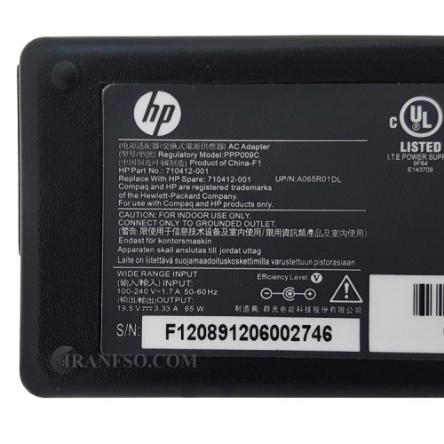 آداپتور لپ تاپ اچ پی 19.5V 3.3A سر فیش بلند