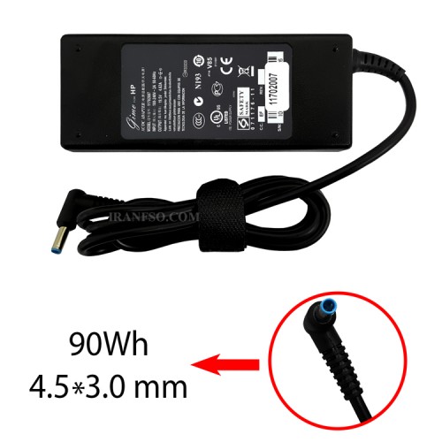 آداپتور لپ تاپ اچ پی 19.5V 4.62A سر فیش آبی