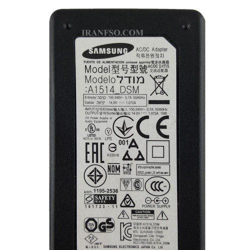 آداپتور ال سی دی سامسونگ 14V 1.07A کابل دو تایی