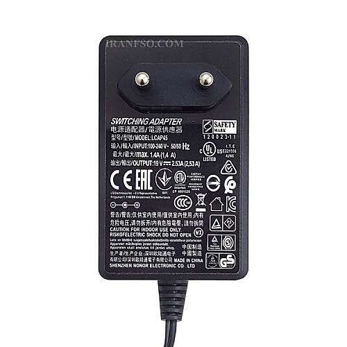 آداپتور ال سی دی ال جی 19V 2.53A پریزی
