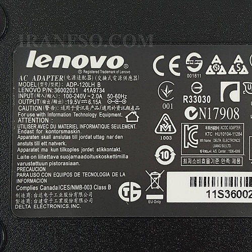 آداپتور لپ تاپ لنوو 19.5V 6.15A Gimo Plus سرنرمال