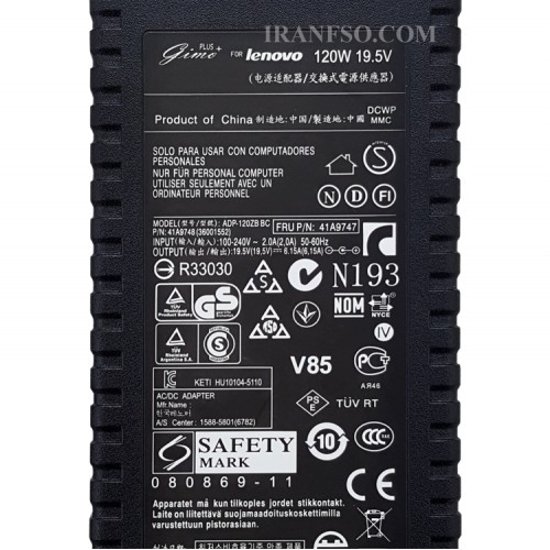 آداپتور لپ تاپ لنوو 19.5V 6.15A Gimo Plus سرنرمال