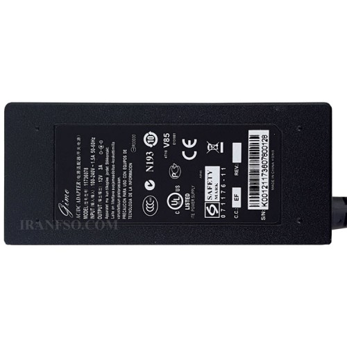 آداپتور 12V 3A سرنرمال کابل سه تایی