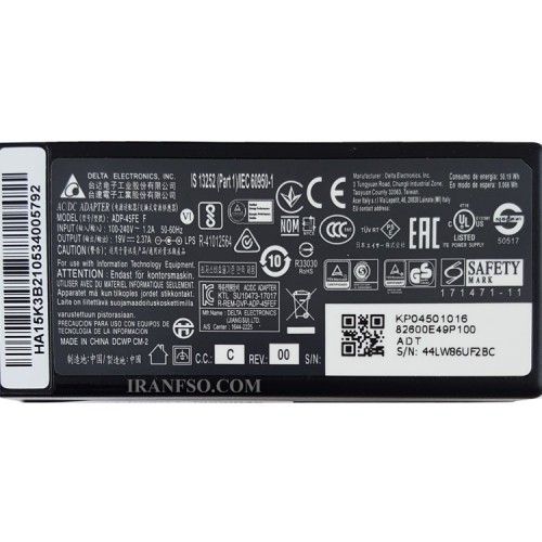 آداپتور لپ تاپ سامسونگ 19V 2.37A Gimo Plus