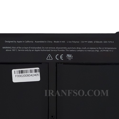 باتری لپ تاپ اپل A1405 Air A1369-A1466-2011-2012 اورجینال