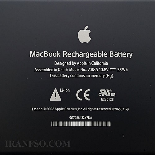 باتری لپ تاپ اپل Pro A1185-A1181-2006-2008 مشکی-اورجینال