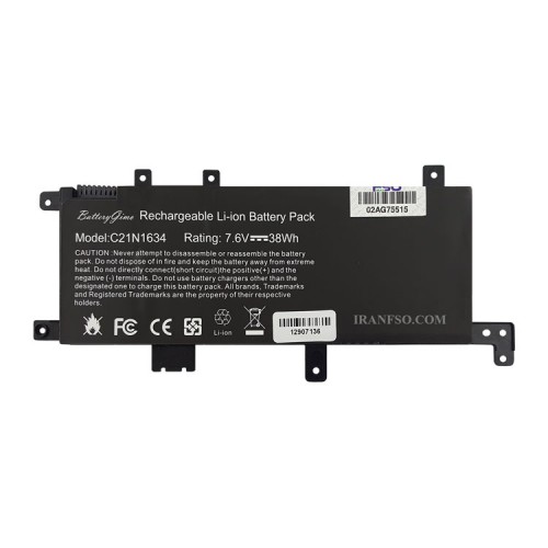 باتری لپ تاپ ایسوس VivoBook R542-X542_C21N1634 مشکی داخلی-38 وات ساعت