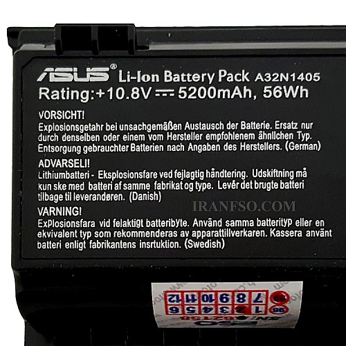 باتری لپ تاپ ایسوس N551-G551-6Cell مشکی-اورجینال