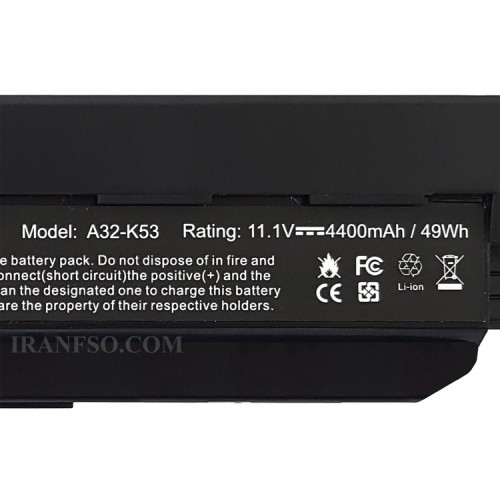 باتری لپ تاپ ایسوس K53-6Cell Gimo Plus مشکی-49 وات ساعت