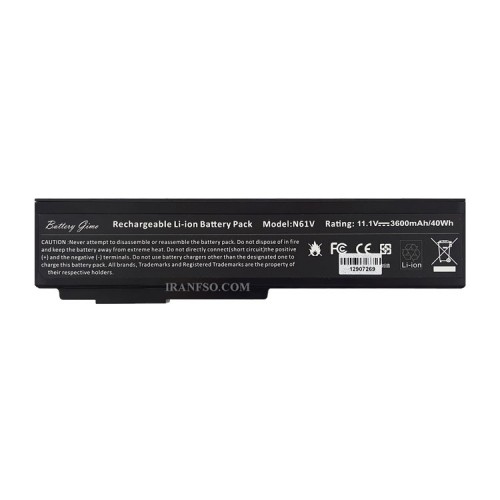 باتری لپ تاپ ایسوس A32-N61_M50 6Cell مشکی-40 وات ساعت