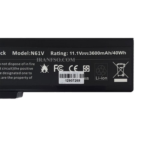 باتری لپ تاپ ایسوس A32-N61_M50 6Cell مشکی-40 وات ساعت