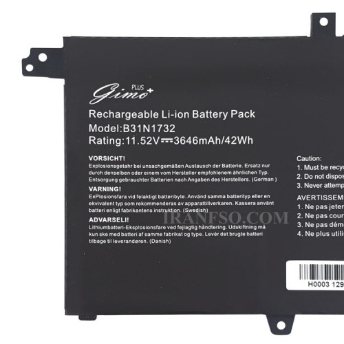 باتری لپ تاپ ایسوس VivoBook K571-FX571_B31N1732 Gimo Plus