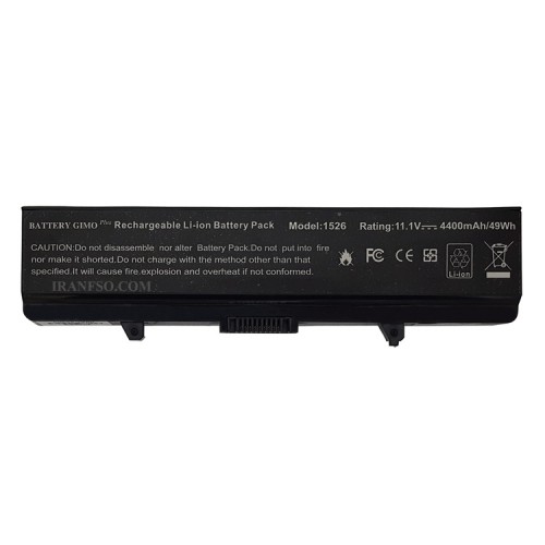 باتری لپ تاپ دل Inspiron 1525-1526-1545-6Cell Gimo Plus مشکی-49 وات ساعت