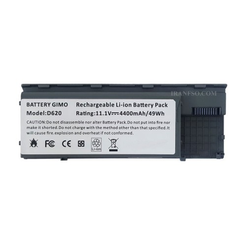 باتری لپ تاپ دل Latitude D620-D630-6Cell نقره ای-49 وات ساعت