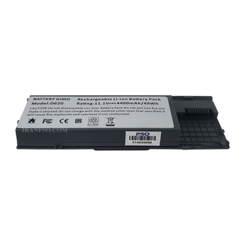 باتری لپ تاپ دل Latitude D620-D630-6Cell نقره ای-49 وات ساعت