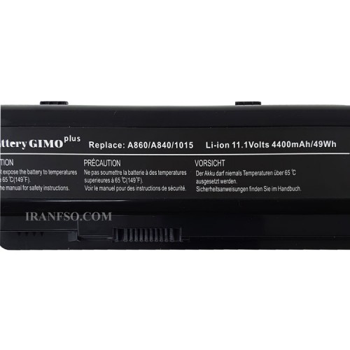 باتری لپ تاپ دل Vostro A840-A860-1014-1015-6Cell Gimo Plus مشکی-49 وات ساعت