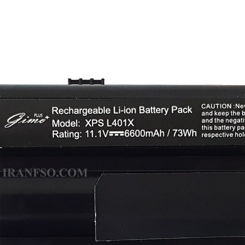 باتری لپ تاپ دل XPS L501-L502-9Cell Gimo Plus مشکی-6600 میلی آمپر ساعت