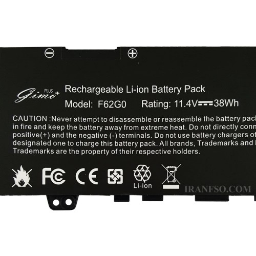 باتری لپ تاپ دل Inspiron 13 5370_F62G0 Gimo Plus مشکی داخلی-38 وات ساعت