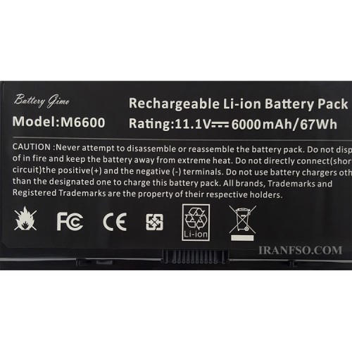 باتری لپ تاپ دل Precision M4700-M6600-9Cell مشکی-67 وات ساعت