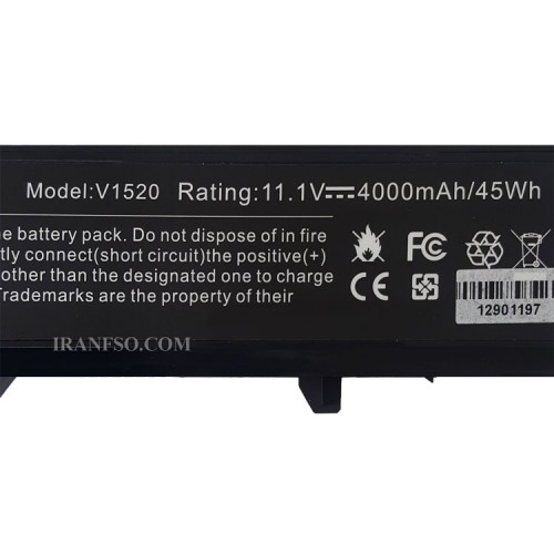 باتری لپ تاپ دل Vostro 1320-1520-6Cell Gimo Plus مشکی-45 وات ساعت