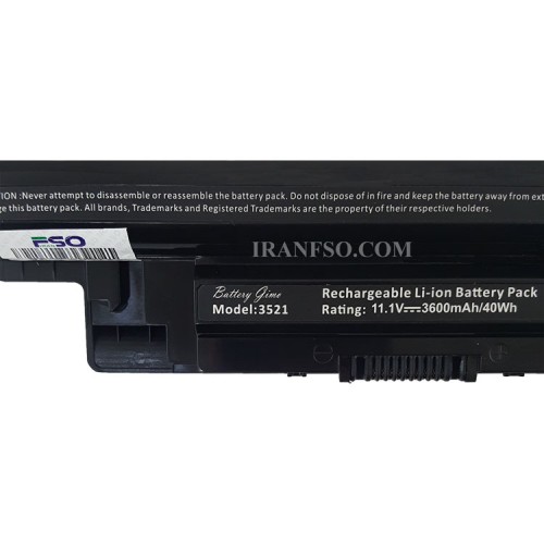 باتری لپ تاپ دل Inspiron 3521-5521-5537-6Cell مشکی-40 وات ساعت
