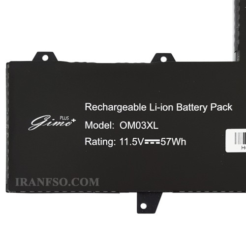 باتری لپ تاپ اچ پی EliteBook X360 1030 G2_OM03XL_Gimo Plus مشکی داخلی-57 وات ساعت