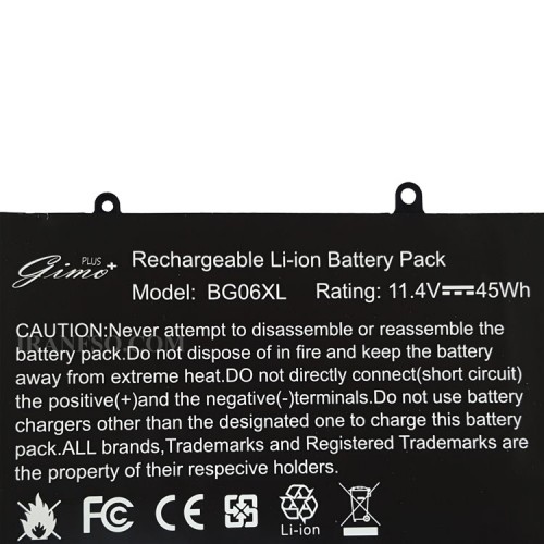 باتری لپ تاپ اچ پی EliteBook Folio 1040 G3_BG06XL_Gimo Plus مشکی داخلی-45 وات ساعت