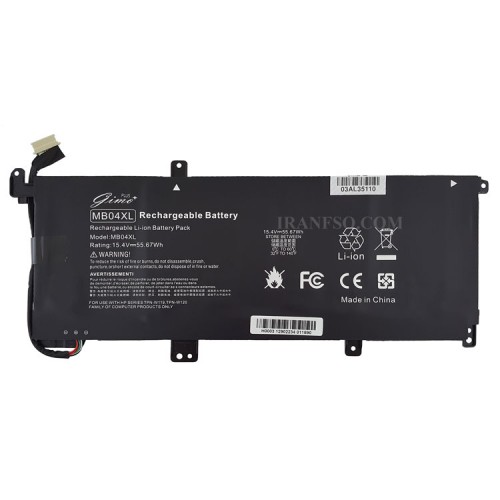باتری لپ تاپ اچ پی ENVY X360 15-AQ_MB04XL_Gimo Plus مشکی-داخلی 55 وات ساعت