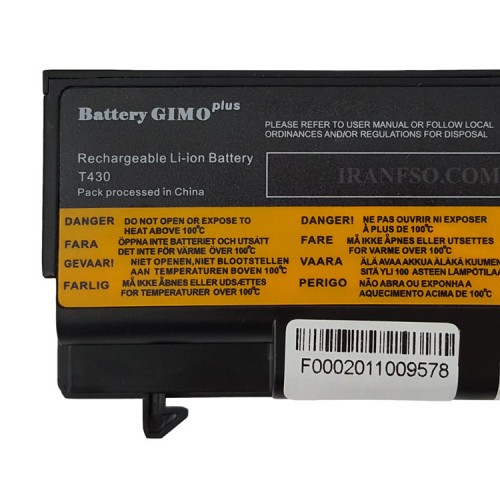 باتری لپ تاپ لنوو ThinkPad T430-6Cell Gimo Plus مشکی-49 وات ساعت