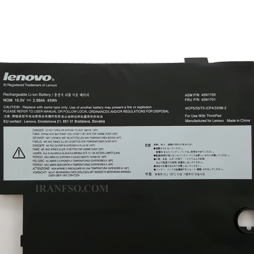 باتری لپ تاپ لنوو ThinkPad X1-CARBON GEN3 مشکی-داخلی-اورجینال