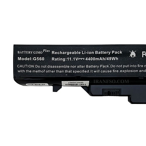 باتری لپ تاپ لنوو IdeaPad G460-G560-6Cell Gimo Plus مشکی-49 وات ساعت
