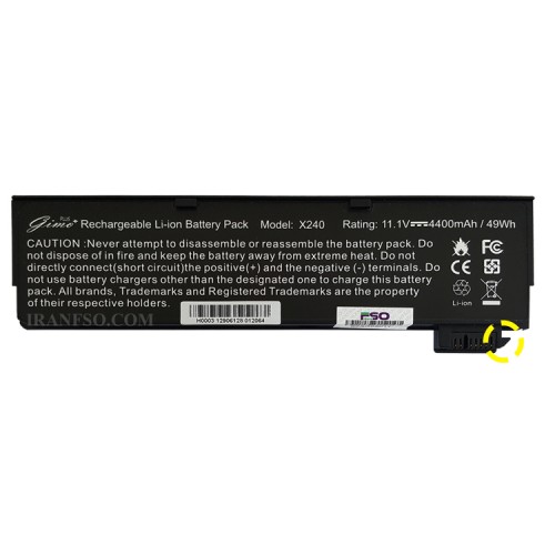 باتری لپ تاپ لنوو ThinkPad X240-X260-T450-6Cell Gimo Plus مشکی-49 وات ساعت