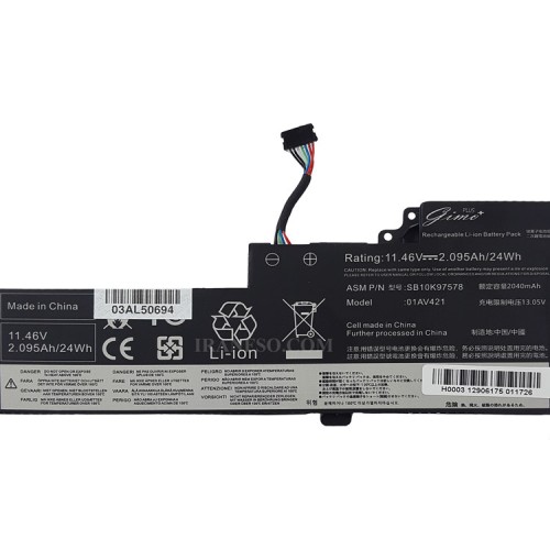 باتری لپ تاپ لنوو ThinkPad T480_01AV421 Gimo Plus مشکی داخلی-24 وات ساعت