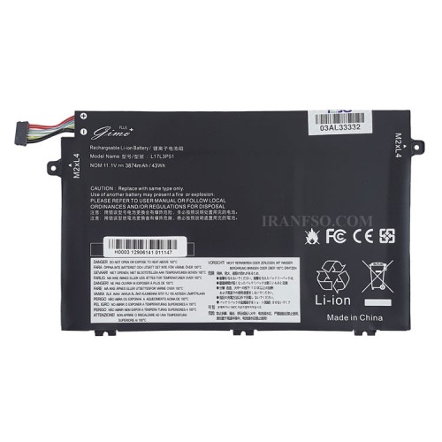 باتری لپ تاپ لنوو ThinkPad E580_L17L3P51 Gimo Plus مشکی-داخلی-43 وات ساعت